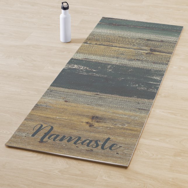 Tapis De Yoga Charme rustique de la ferme en bois (En situation)