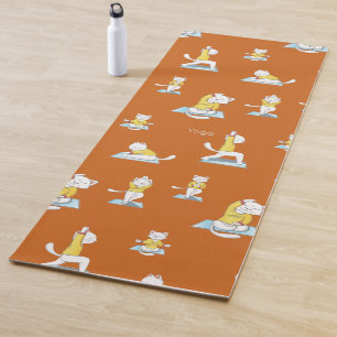 Tapis De Yoga Chat blanc dans divers Poses de Yoga Yoga Mat