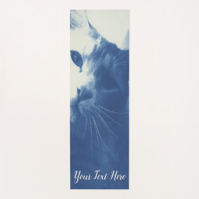 Tapis De Yoga Chat Bleu Whimsical (Devant)