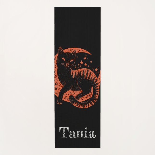 Tapis De Yoga Chat dans la lune (Devant)