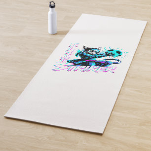 Tapis De Yoga Chat de samouraï énergique pour la forme physique