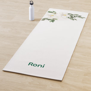 Tapis De Yoga Chat de yoga personnalisé avec nom et image person