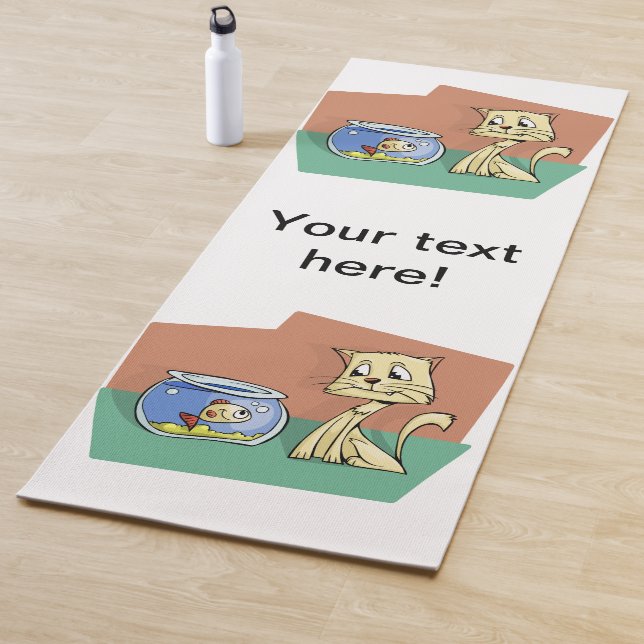 Tapis De Yoga Chat et cuvette de poisson (En situation)