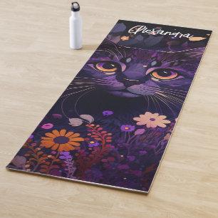 Tapis De Yoga Chat Floral Violet Yoga Mat