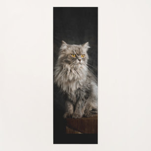 Tapis De Yoga Chat gris flou