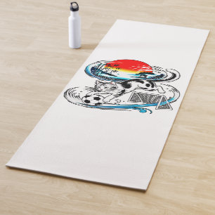 Tapis De Yoga Chat japonais artistique jouant au football pour a