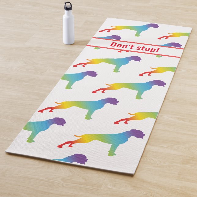 Tapis De Yoga Chat Joga Motivationnel avec chiens de boxe (En situation)