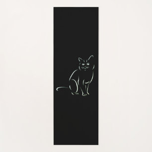 Tapis De Yoga Chat Kitty Blanc