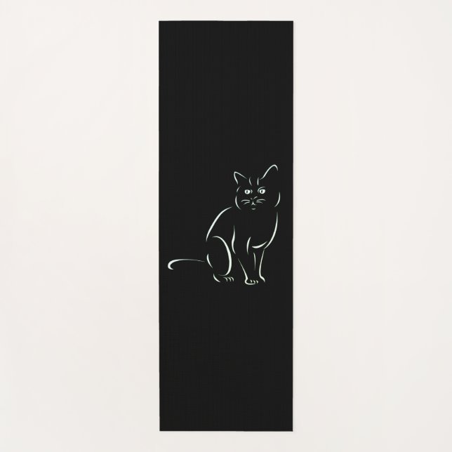 Tapis De Yoga Chat Kitty Blanc (Devant)
