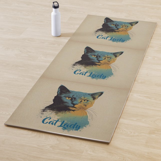 Tapis De Yoga Chat Lady Yoga Mat (En situation)