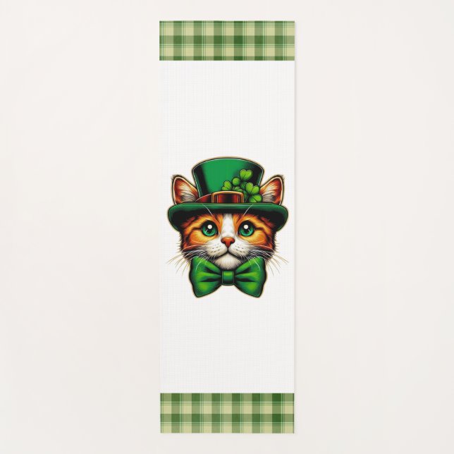 Tapis De Yoga Chat mignon/chaton Saint Patrick's Day (Devant)