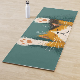 Tapis De Yoga Chat mignon drôle qui fait la sieste
