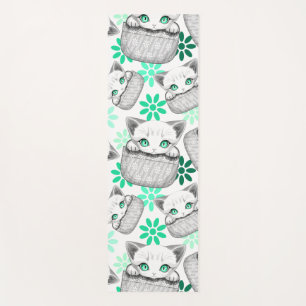 Tapis De Yoga Chat mignon et joueur sortant d'une poche
