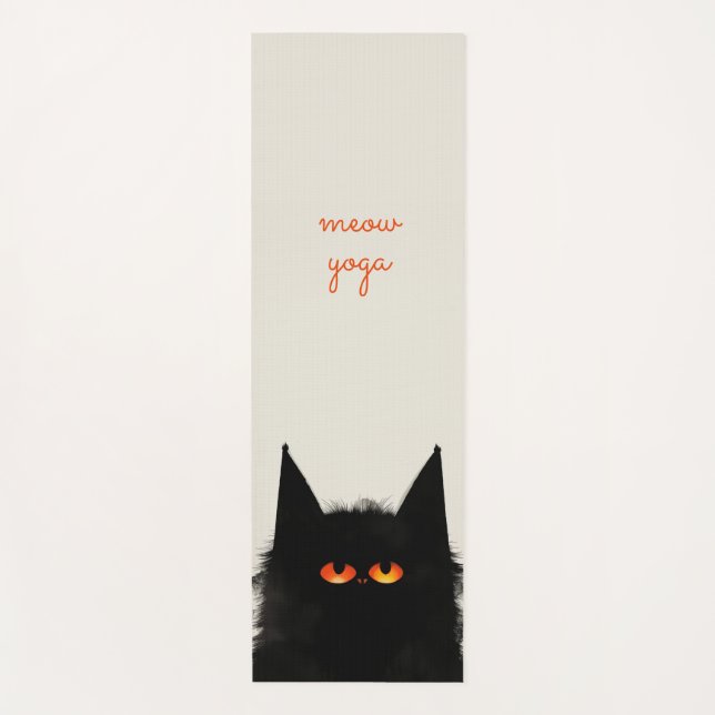 Tapis De Yoga Chat noir grumeux (Devant)
