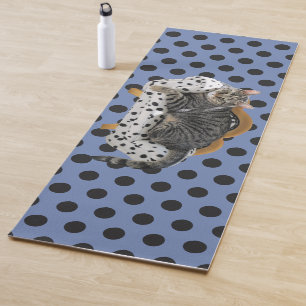 Tapis de Yoga Chat Paresseux Points à Pois