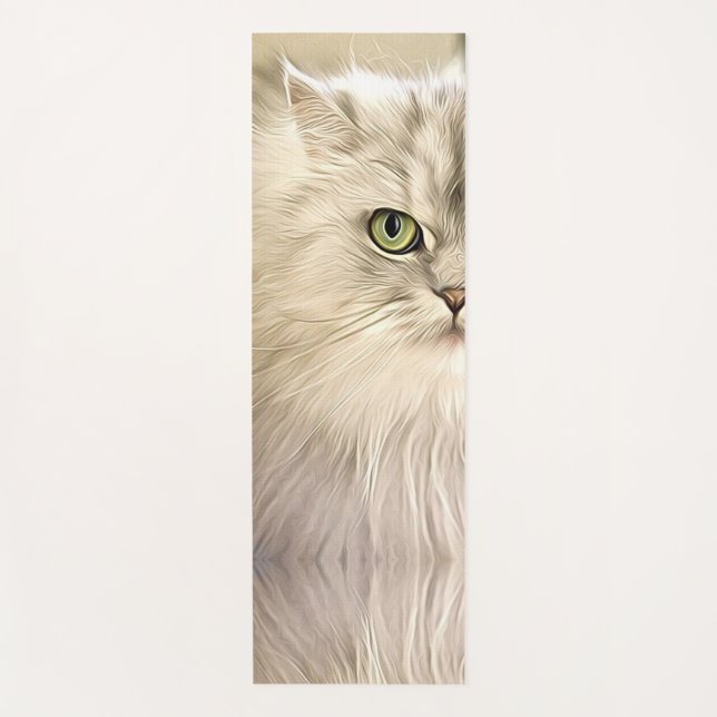 Tapis De Yoga Chat Perse Oeil Vert (Devant)