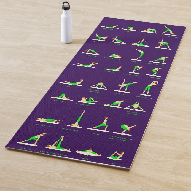 Tapis De Yoga Chats de yoga personnalisés avec Poses imprimées (En situation)