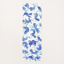 Tapis de yoga Chats Flottants Bleu Ming