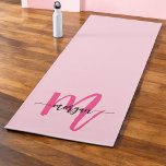 Tapis De Yoga Chaud rose moderne Script Girl Monogramme Nom<br><div class="desc">Améliorez votre pratique avec notre Hot rose moderne Script Girly Monogramme Nom Yoga Mat! Doté d'un design rose vif et personnalisé avec votre nom dans un élégant script moderne, ce tapis de yoga ajoute une touche élégante à votre routine d'entraînement. Fabriqué à partir d'un matériau antidérapant de haute qualité, il...</div>