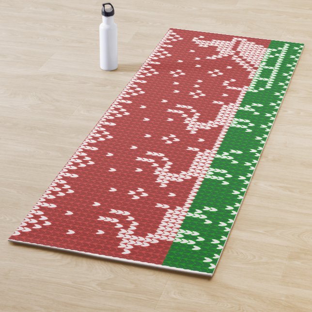 Tapis De Yoga Chaudron moche Le Père Noël traîne et rennes (En situation)