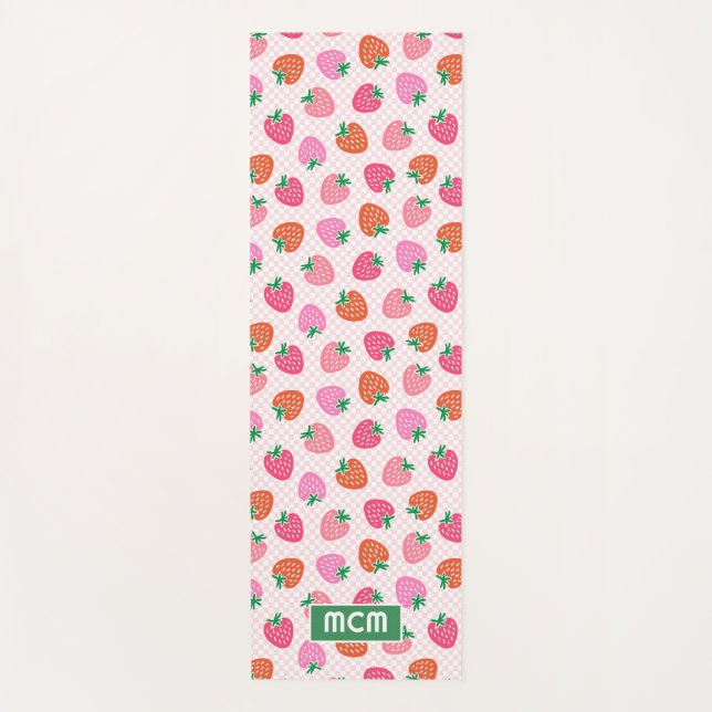 Tapis De Yoga Chèques de fraises personnalisées rose de Noël (Devant)