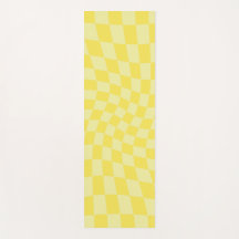 Chèques Retro Pastel Jaune en damier dépoli
