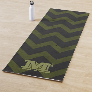 Tapis De Yoga Chevron vintage gris foncé de l'armée