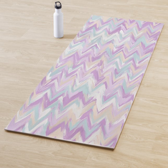Tapis De Yoga Chevrons Abstraits (En situation)
