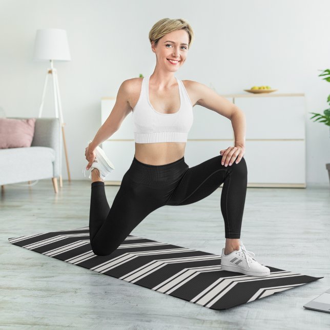 Tapis De Yoga Chevrons Bleus Et Blancs (Créateur téléchargé)