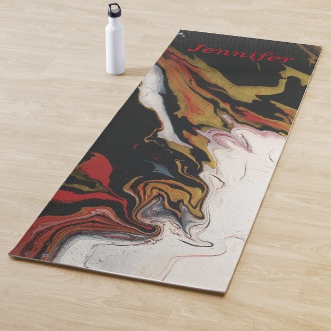 Tapis De Yoga Chic Black Red Gold Personnalisé Yoga Mat (En situation)