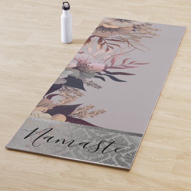 Tapis De Yoga Chic Floral Elegant Damask (En situation)