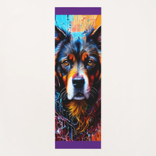 Tapis De Yoga chien Abstrait de couleur de splash