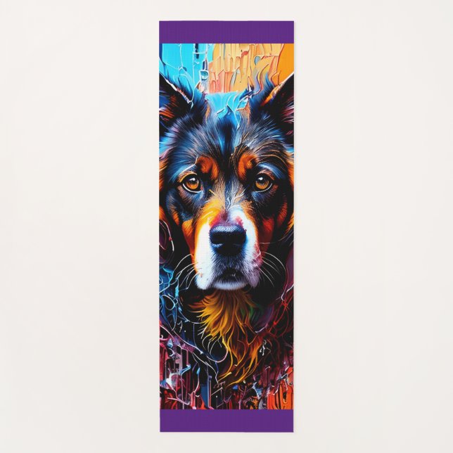 Tapis De Yoga chien Abstrait de couleur de splash (Devant)