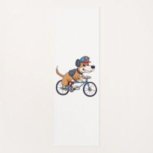 Tapis De Yoga chien conduisant un vélo
