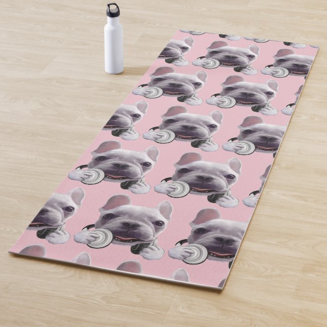 Tapis De Yoga Chien de taureaux français avec casque Illustratio (En situation)