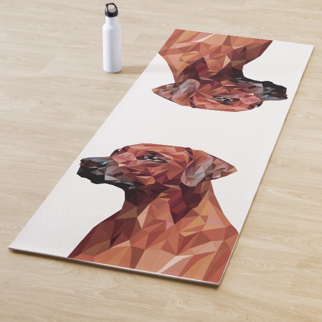Tapis De Yoga Chien géométrique marron (En situation)