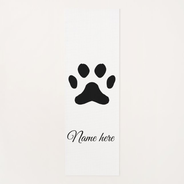 Tapis De Yoga Chien patte noir animal ajouter nom texte animal p (Devant)