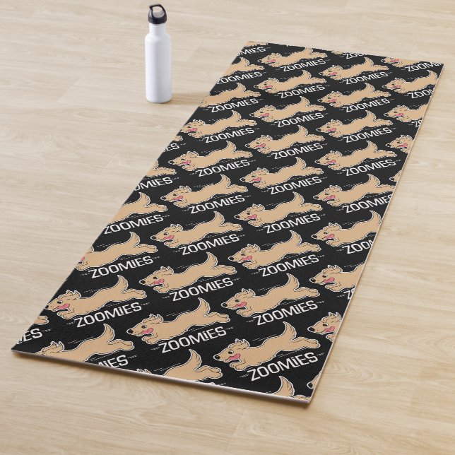 Tapis De Yoga Chien Zoomés Noir (En situation)