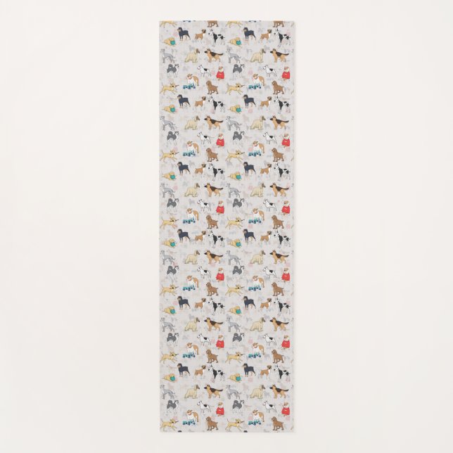 Tapis De Yoga Chiens mignons Design Motif Blanc (Devant)