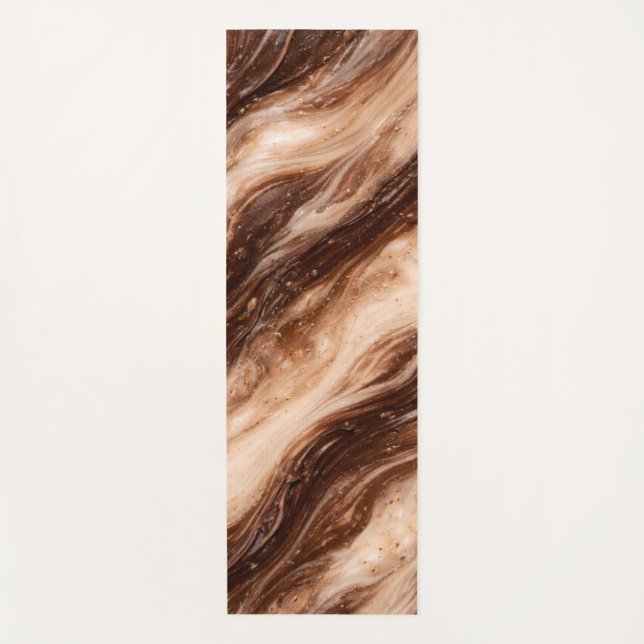 Tapis De Yoga Chocolate Milkshake Marble Texture (Devant)