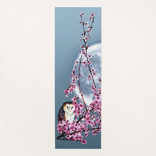 Tapis De Yoga Chouette dans l'arbre du prune (Devant)