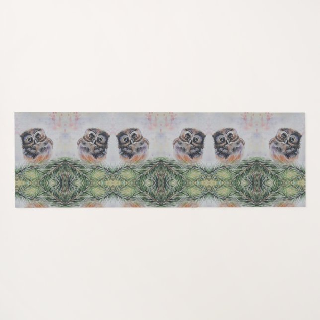 Tapis de Yoga Chouette Mignon (Dos (Horizontal))