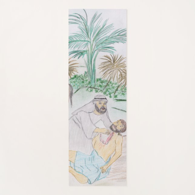 Tapis De Yoga Christian Artwork Le bon samaritain (Devant)