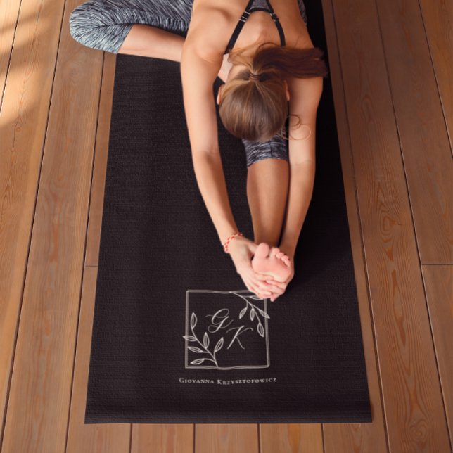 Tapis De Yoga Cimier botanique | Monogramme intime Yoga Mat (Créateur téléchargé)