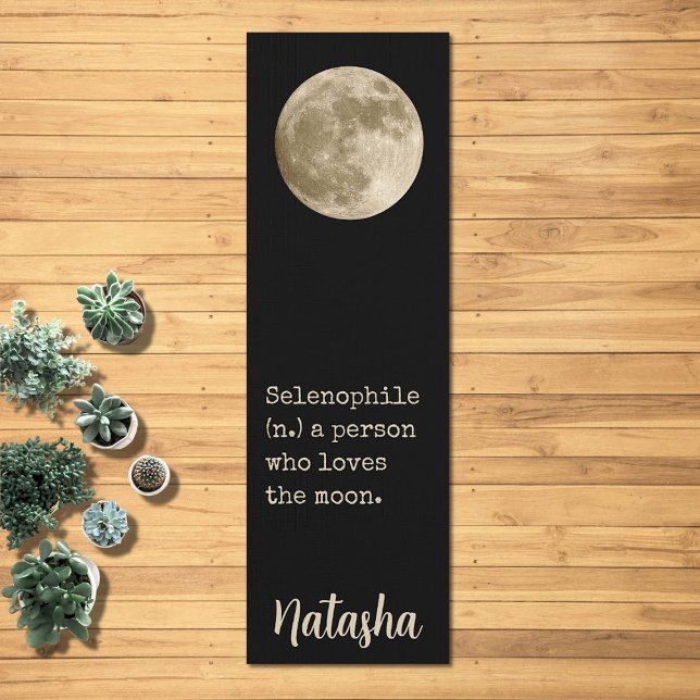 Tapis De Yoga Citation de Lune Céleste Spirituel Espace Nom Pers (Créateur téléchargé)