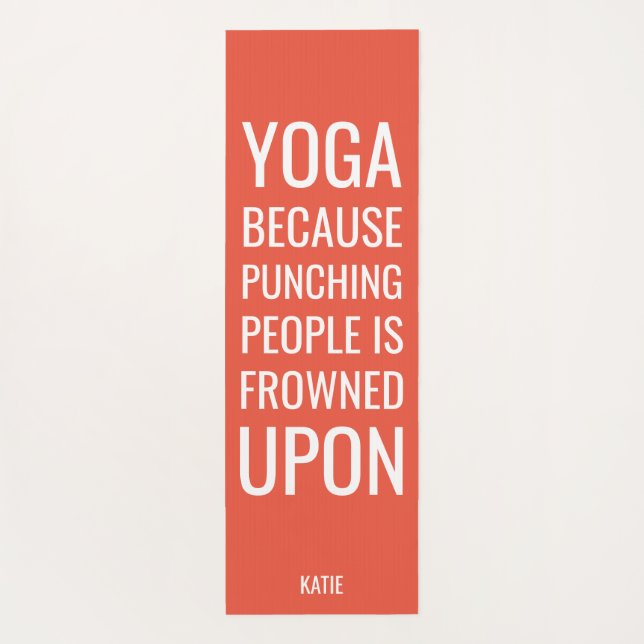 Tapis De Yoga Citation drôle sur Punching People Yoga Mat (Dos)