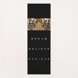 Tapis De Yoga Citation Motivation Tiger Eyes Modèle noir