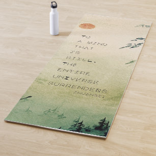 Tapis De Yoga Citation Zen Motivante Paysage Aquarelle