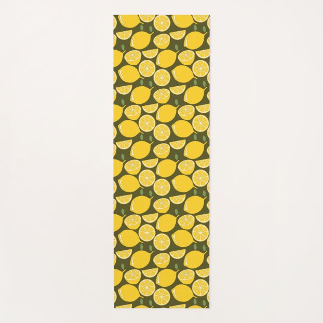 Tapis De Yoga Citron Jaune Moderne Amusant mignon (Devant)