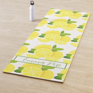Tapis De Yoga Citrons citrons tranches de citron tropical person